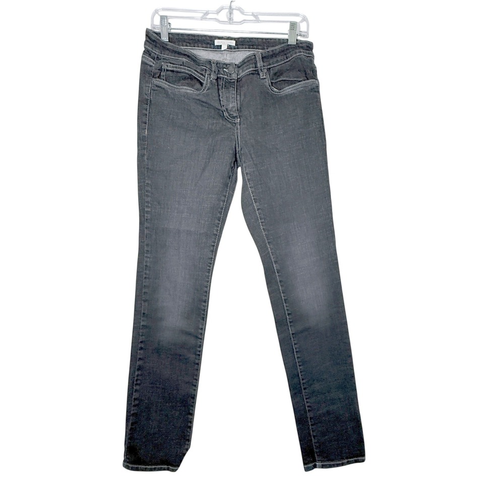 Eileen Fisher Womens Black Straight Leg Jeans Stretch Denim Size 8